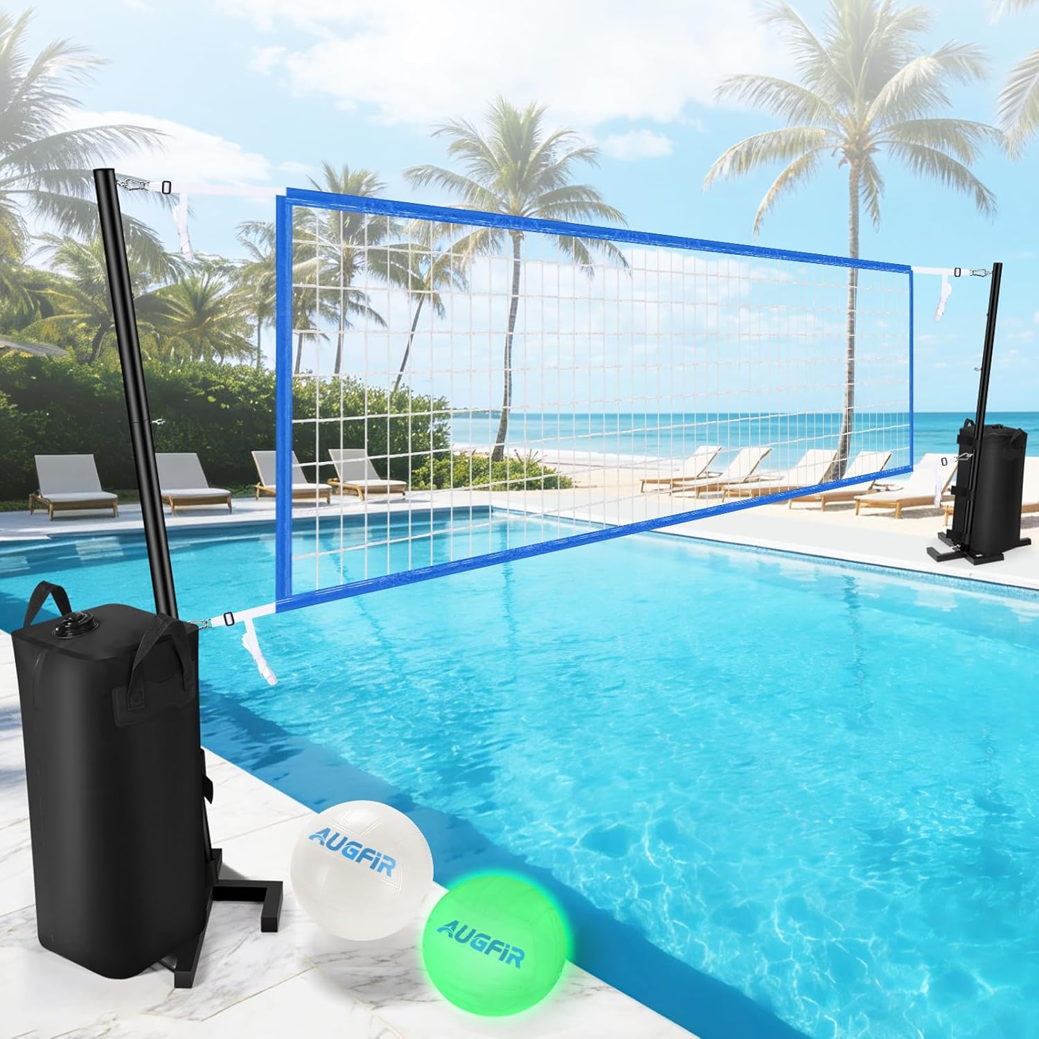 Heavy Equipment Games - Heavy Duty Pool Volleyball Net Set