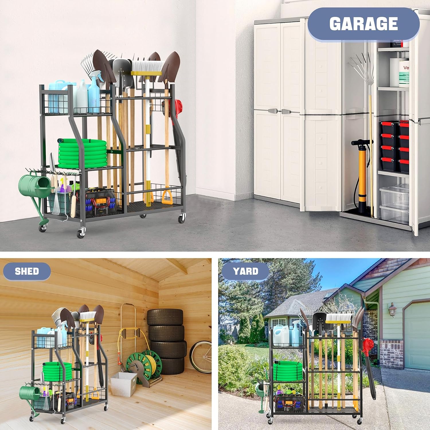 Garden Tool Organizer Rack Wit - огляд і ціна Heavy Equipment Yard