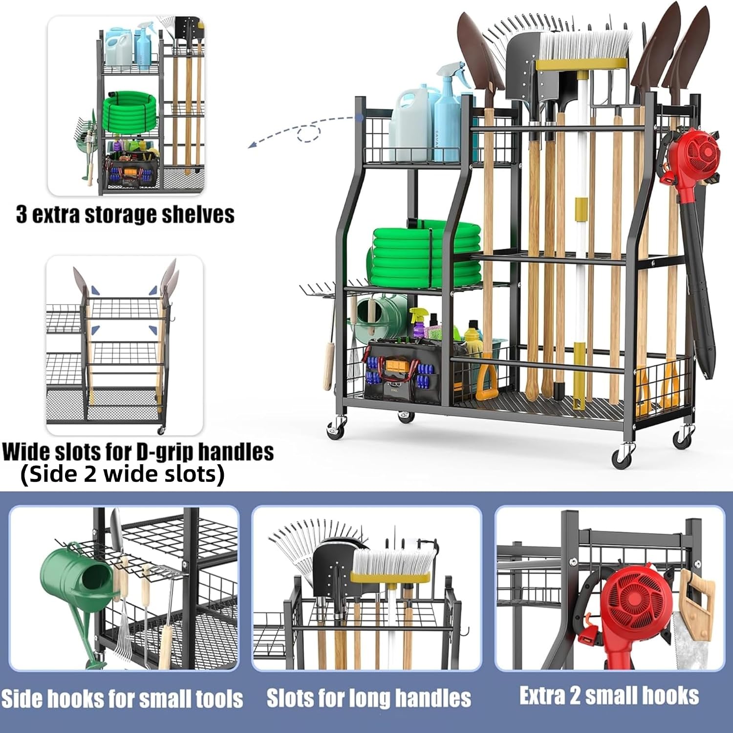 Garden Tool Organizer Rack Wit - огляд і ціна Heavy Equipment Yard