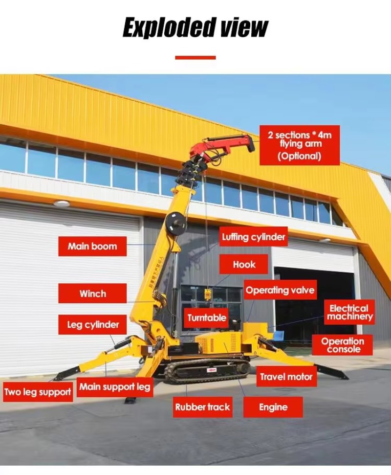 8T Hydraulic Spider Crane Heav - огляд і ціна Heavy Equipment Handling
